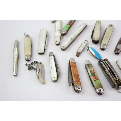 487 - 20 x Vintage Assorted Small Pocket KNIVES Inc Smokers Knives, Pen Knives Etc