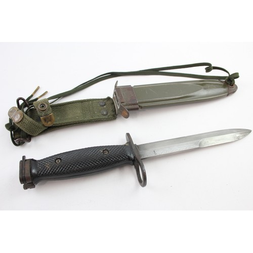 493 - American M14 Rifle Bayonet & Scabbard Marked USM8A1 PWH