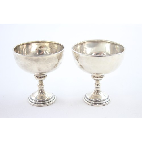 507 - 2 x Vintage Hallmarked 1926 London STERLING SILVER Egg Cups (36g)