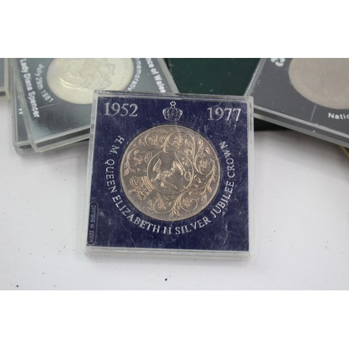 522 - 50 x Cased COMMEMORATIVE CROWN COINS inc. 25p, 1951 Festival, 1953 Coronation