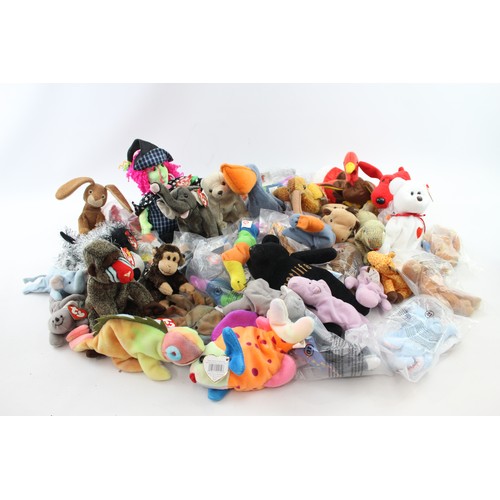 535 - Job Lot Of Assorted TY Beanie Babies SOFT TOYS Inc Labels & Tags Etc