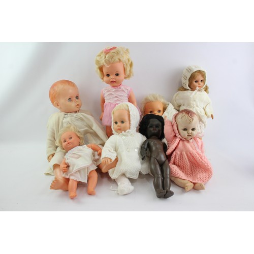 549 - 8 x Assorted Vintage BABY DOLLS Inc Palitoy, Pedigree, Mattel Etc