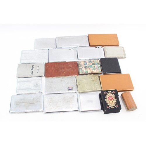 559 - 20 x Assorted Vintage TOBACCIANA Cigarette Cases inc Silver Plate, Engraved etc