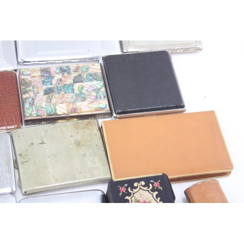 559 - 20 x Assorted Vintage TOBACCIANA Cigarette Cases inc Silver Plate, Engraved etc