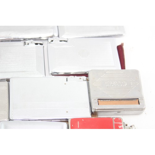 560 - 20 x Assorted Vintage TOBACCIANA Cigarette Cases inc Silver Plate, Engraved etc