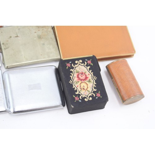 559 - 20 x Assorted Vintage TOBACCIANA Cigarette Cases inc Silver Plate, Engraved etc