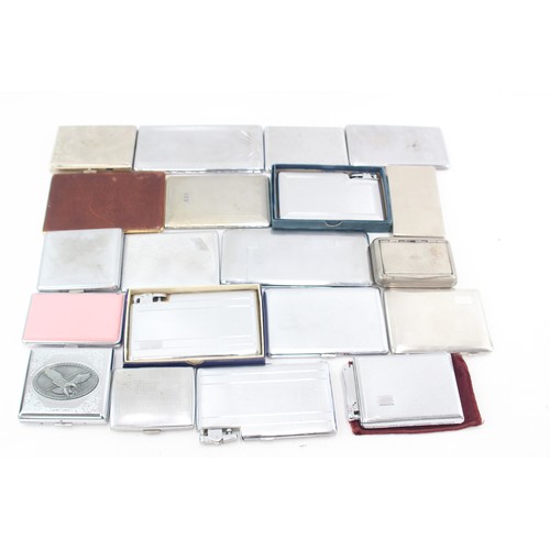 563 - 20 x Assorted Vintage TOBACCIANA Cigarette Cases inc Silver Plate, Engraved etc