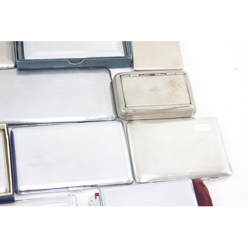 563 - 20 x Assorted Vintage TOBACCIANA Cigarette Cases inc Silver Plate, Engraved etc