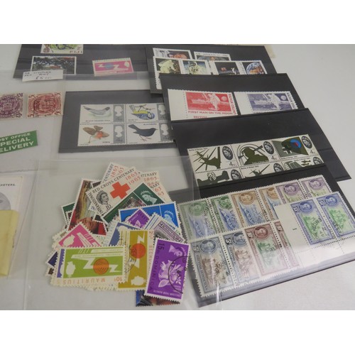 119 - BOX OF STAMPS, CARDS, MEDALS AND EPHEMERA