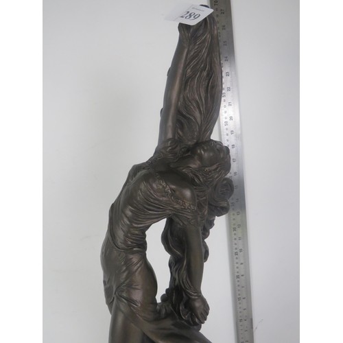 289 - AUSTIN SCULPTURE OF A LADY DANCING WITH ORIGINAL TAG AND SIGNED TO BASE- HEIGHT 64cms