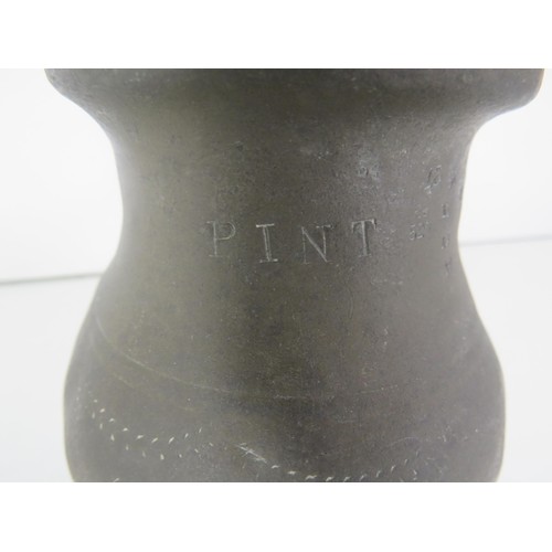 350 - ANTIQUE PEWTER GILL MEASURE TANKARD