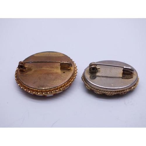 244 - TWO ITALIAN MICRO MOSAIC BROOCHES BOTH IN GOOD CONDITION