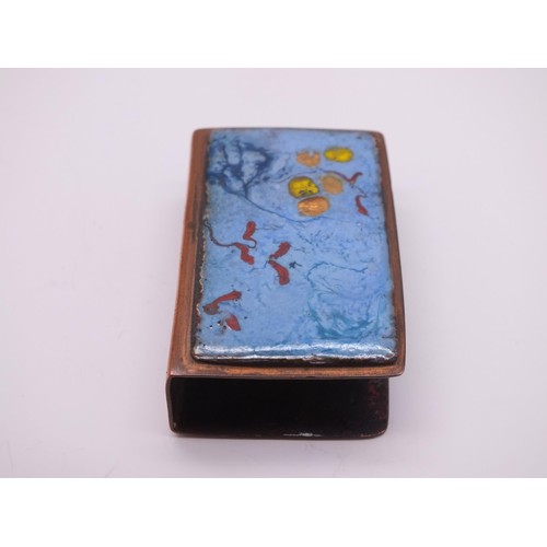 249 - ENAMEL ON COPPER MATCHBOX CASE