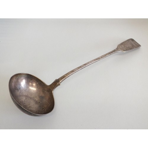 377 - GEORGIAN STERLING SILVER LADLE - 1834 WILLIAM ESTERBROOK LONDON HALLMARK, weight approx 240g