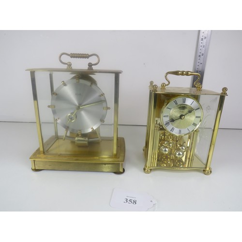 358 - KUNDO BRASS CARRIAGE CLOCK AND W.WIDDOP BRASS CARRIAGE CLOCK