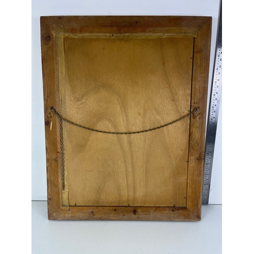 298 - LARGE CARVED PINE FRAME WALL MIRROR - SIZE LENGTH 63cms x HEIGHT 80cm