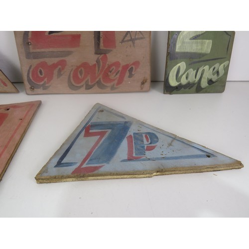 386 - 5 x SMALL HAND PAINTED FAIRGROUND SIGNS