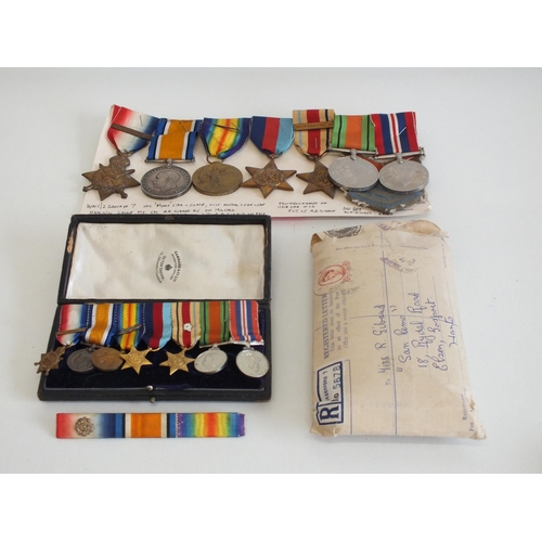 262 - WWI AND WWII GROUP OF SEEN MEDALS INCLUDING MONS STAR WITH 5TH AUGUST -22ND NOVEMBER 1914 CLASP NAME... 