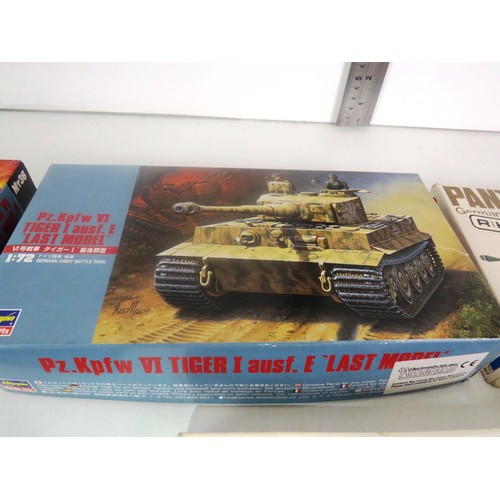 123 - 6 x SCALE MODEL TANK MODEL KITS AND SPITFIRES INCLUDES AIRFIX