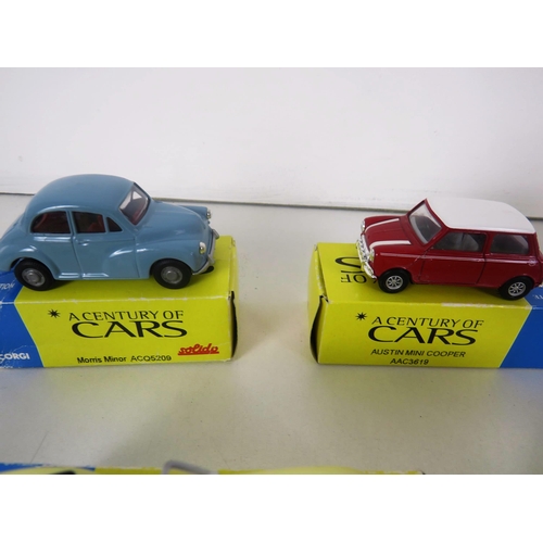 58 - 14 x HACHETTE SPECIAL EDITION- A CENTURY OF CARS ALL BOXED INCLUDES AUSTIN A35, LAND ROVER, MINI COO... 