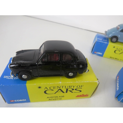 58 - 14 x HACHETTE SPECIAL EDITION- A CENTURY OF CARS ALL BOXED INCLUDES AUSTIN A35, LAND ROVER, MINI COO... 