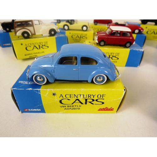 58 - 14 x HACHETTE SPECIAL EDITION- A CENTURY OF CARS ALL BOXED INCLUDES AUSTIN A35, LAND ROVER, MINI COO... 