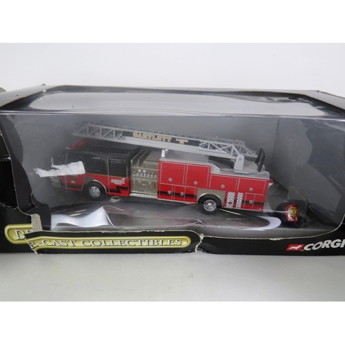 63 - 3 x BOXED DIECAST- CORGI TATE AND LYLE SCAMMELL SCARAB, BURAGO ITALIA 90 AND CORGI E-ONE 75FT LADDER... 