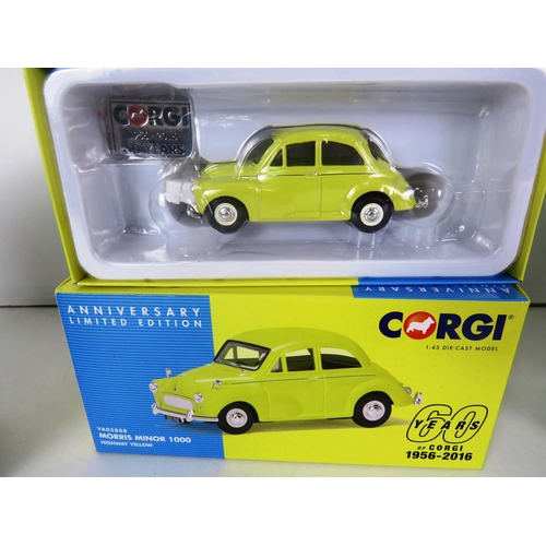 73 - 4 x BOXED DIECAST- CORGI MORRIS MINOR, CORGI THAMES TRADER HEINZ, VANGARDS, FORD ANGLICAN VAN AND VA... 