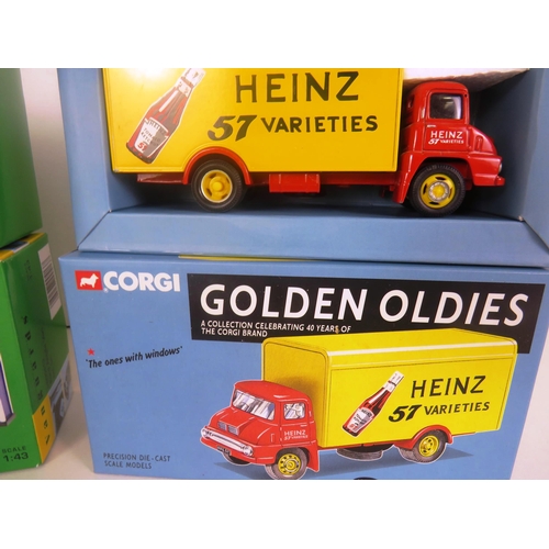 73 - 4 x BOXED DIECAST- CORGI MORRIS MINOR, CORGI THAMES TRADER HEINZ, VANGARDS, FORD ANGLICAN VAN AND VA... 