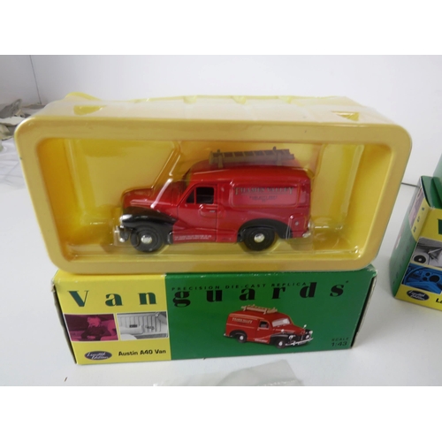 74 - 4 x BOXED VANGAURDS DIECAST 1/43 SCALE VAXHAUL PA CRESTA, AUSTIN A40 VAN LAND ROVER 2 ROVER P6 3500 ... 