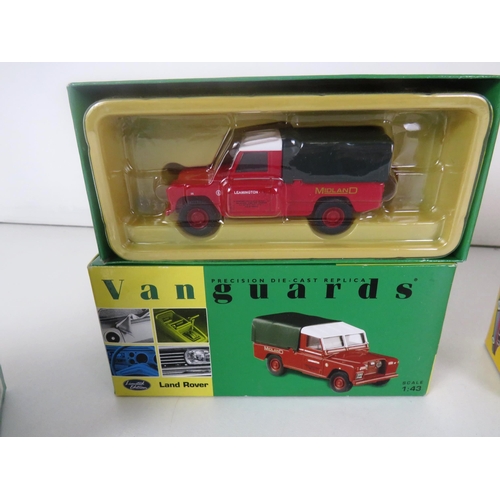 74 - 4 x BOXED VANGAURDS DIECAST 1/43 SCALE VAXHAUL PA CRESTA, AUSTIN A40 VAN LAND ROVER 2 ROVER P6 3500 ... 