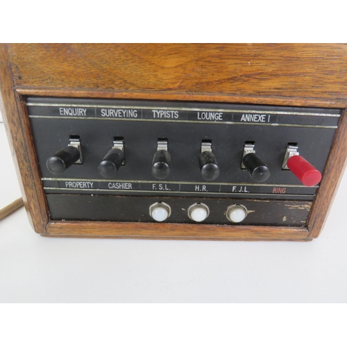 81 - LATE VICTORIAN DICTOGRAPH TELEPHONE INTERCOM SYSTEM, WOOD AND BAKELITE