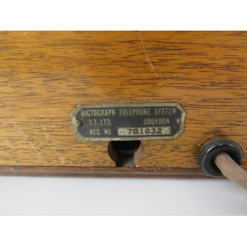 81 - LATE VICTORIAN DICTOGRAPH TELEPHONE INTERCOM SYSTEM, WOOD AND BAKELITE