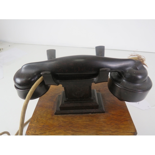 81 - LATE VICTORIAN DICTOGRAPH TELEPHONE INTERCOM SYSTEM, WOOD AND BAKELITE