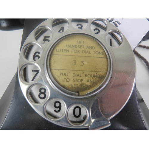 95 - ORIGINAL BLACK BAKELITE GPO TELEPHONE