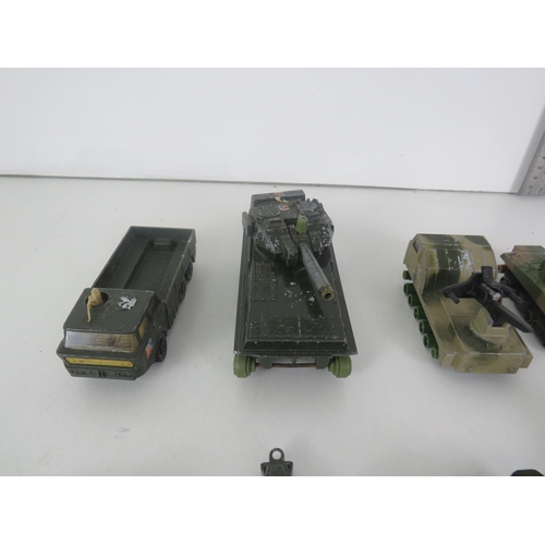 149 - 9 x DIECAST ARMY VEHICLES, CRESCENT AND MATCHBOX (OLD)