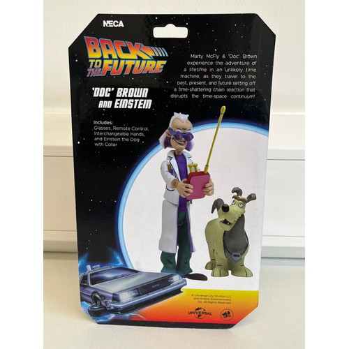 18 - NECA BACK TO THE FUTURE ‘DOC’ BROWN  AND EINSTEIN - BOXED AS NEW