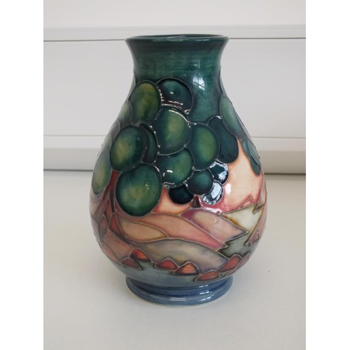 88 - MOORCROFT MAMOURA VASE ON THE 7/5 SHAPE DESIGNED BY SALLY TUFFIN 1992 - HEIGHT 5.25