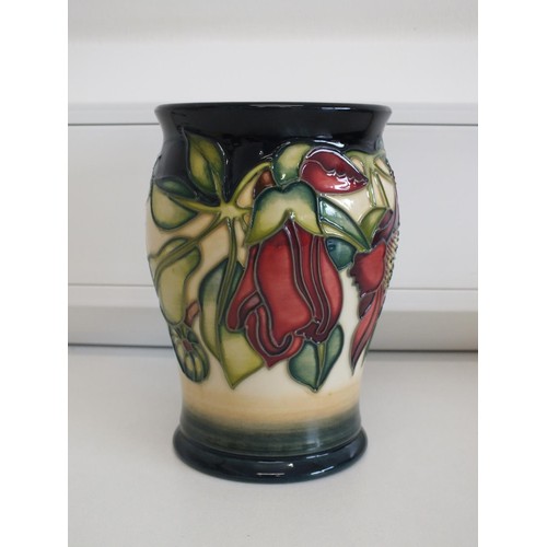 89 - MOOCROFT KAPOK TREE VASE BY ANJI DAVENPORT (SIGNED ON BASE) C2000- HEIGHT 14cms