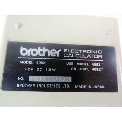 252 - BROTHER PROCAL 408 x RARE VINTAGE CALCULATOR COMPLETE WITH INSTRUCTIONS AC ADAPTER AND CASE IN VERY ... 