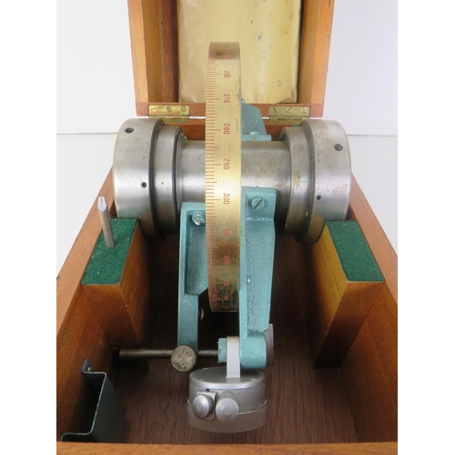 255 - TORSION METER WITH WOODEN CASE AND PAPERWORK, INSTRUCTIONS ETC