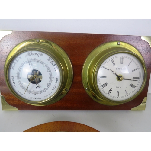 263 - SELECTION OF CLOCKS AND BAROMETERS INCLUDES MESTCLOX, METAMEC, BENTIMO ETC