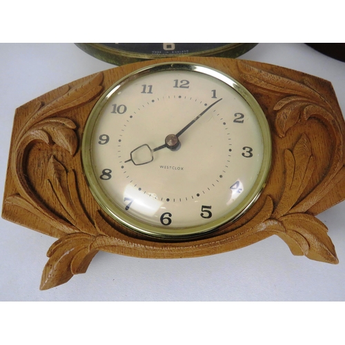 263 - SELECTION OF CLOCKS AND BAROMETERS INCLUDES MESTCLOX, METAMEC, BENTIMO ETC