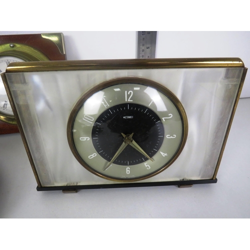 263 - SELECTION OF CLOCKS AND BAROMETERS INCLUDES MESTCLOX, METAMEC, BENTIMO ETC