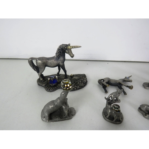 276 - 11 x W.A.P.W PEWTER AND CRYSTAL COLLECTABLE FIGURES