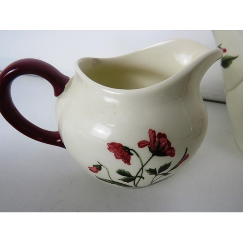 279 - WEDGEWOOD MAYFIELD PATTERN TEASET CONSISTING OF TEAPOT MILK JUG, SUGAR BOWL, CUPS, SAUCERS, PLATES