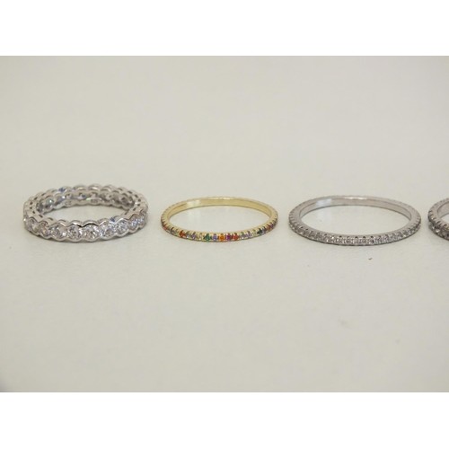 167 - 6 x STERLING SILVER RINGS INCLUDING ETERNITY