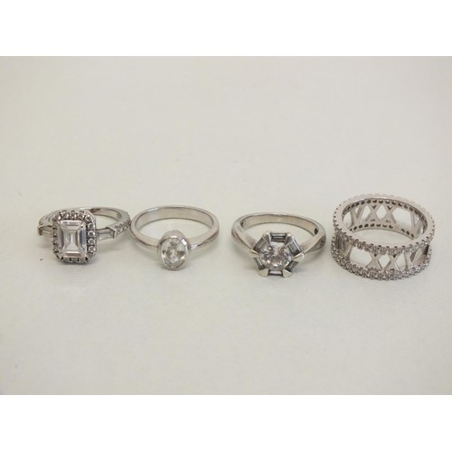 172 - 4 x STERLING SILVER RINGS- WORN