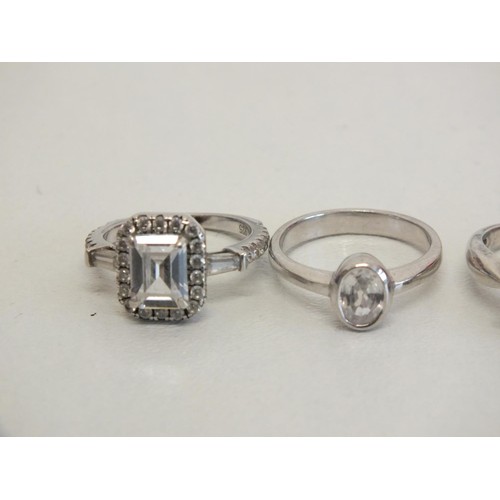 172 - 4 x STERLING SILVER RINGS- WORN