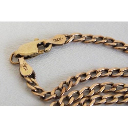 228 - 9ct GOLD FLAT CURB LINK 18